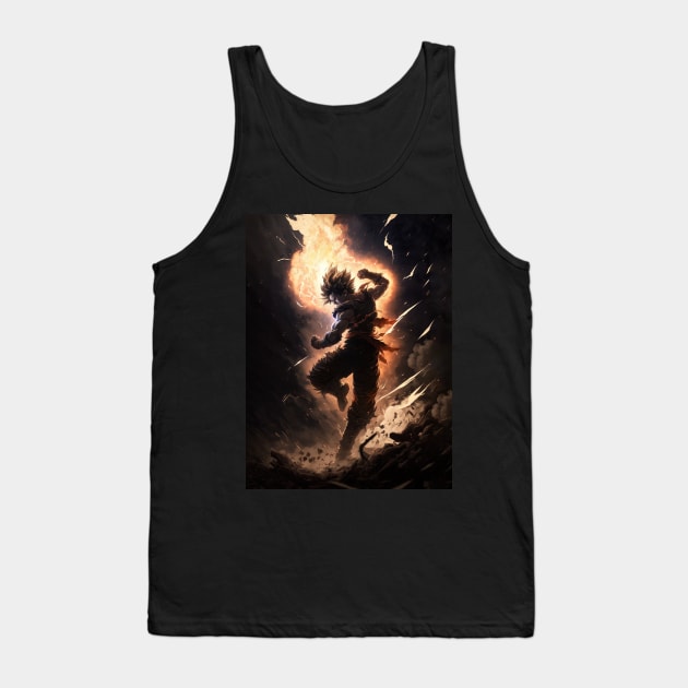 Son Goku Battle Aura Tank Top by Visualize Studios